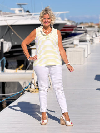 NAUTICAL YELLOW SLEEVELESS RUFFLE LULU-B