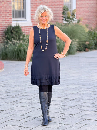 LULU B HOLIDAY FANCY BLACK RUFFLE DRESS LULU-B