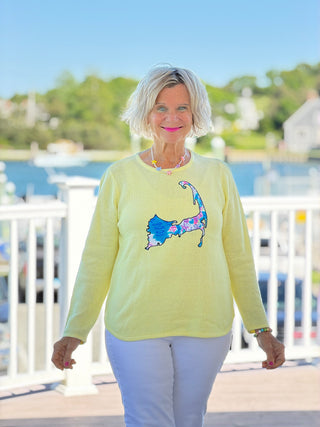 BEACH CLUB YELLOW CAPE COD MAP SWEATER LULU-B