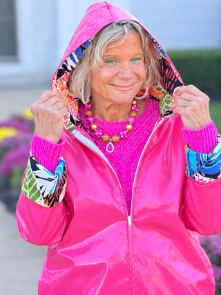 Polka Dot HOT PINK Posh Reversible Raincoat Cathys Place