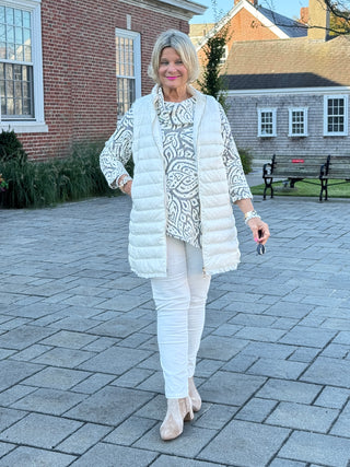 HOLIDAY IVORY JACQUARD TOP