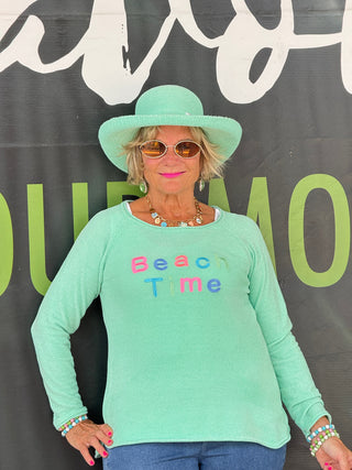 LULU-B MINT BEACH TIME SWEATER