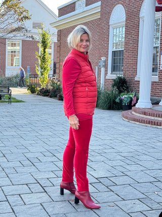 LULU-B RED SHORT PUFFER VEST