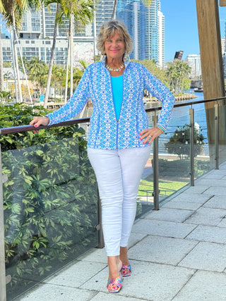 LULU B COASTAL BLOOM FULL ZIPPER JACKET