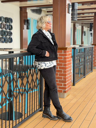 LULU-B BLACK VELOUR JACKET LULU-B