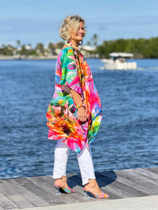 Artisan Papaya Water Color Modal Kaftan Cathys Place