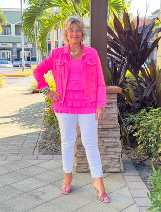 KEY WEST LINEN HOT PINK JACKET