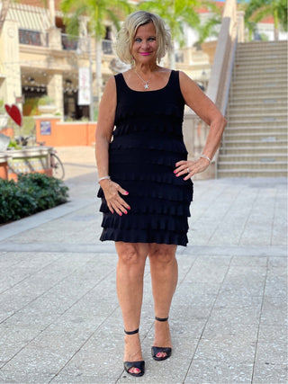 MIAMI NIGHTS  BLACK CHA CHA DRESS SHORT