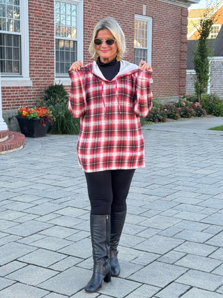 Rust Plaid Fall Day Hoodie