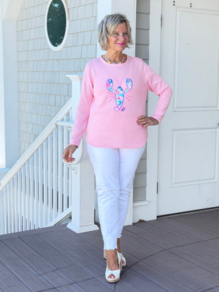 BEACH CLUB PINK LOBSTER SWEATER LULU-B