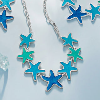 Enamel Starfish Link Necklace