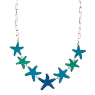 Enamel Starfish Link Necklace