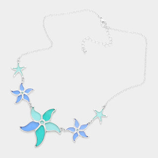 Lucite Starfish Link Necklace