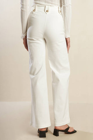 LILY PETAL WHITE WOVEN PANTS