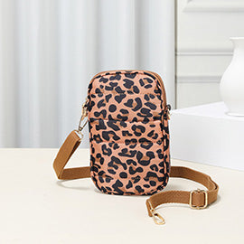 LEOPARD PUFFER CROSSBODY BAG