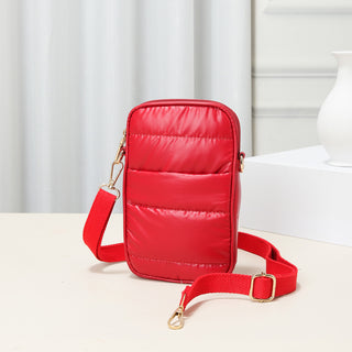 RED PUFFER CROSSBODY BAG