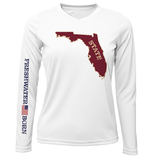 Garnet and Gold Freshwater Born Women's Long Sleeve UPF 50+ Dry-Fit Shirt
