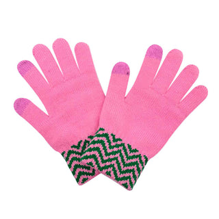 Zigzag Chevron Patterned Touch Smart Gloves