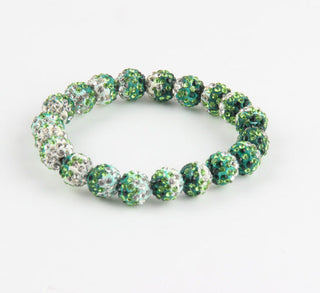 Mixed Color Soft Clay Full Rhinestone Ball Braided Shambhala Bracelet Cathys Place
