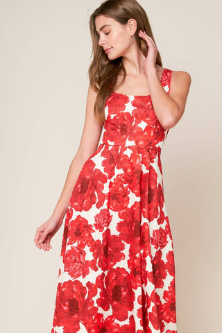 WAVES OF LIFE WOVEN MIDI DRESS