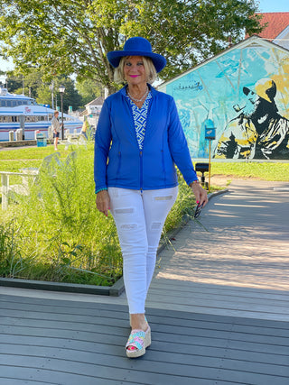 LULU-B BLU FULL ZIPPER