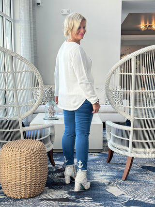 LULU-B DENIM NAVY ANCHOR DENIM