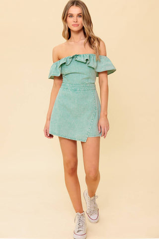 YOURS TO KEEP NAVY WOVEN ROMPER