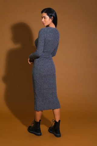 BE GOOD TO ME SWEATER MIDI DRESS