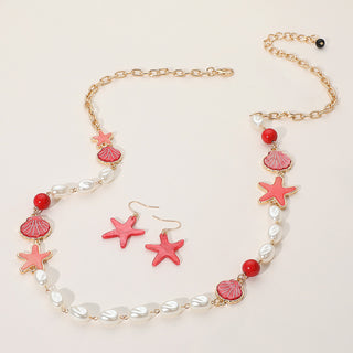 STARFISH LONG NECKLACE CORAL