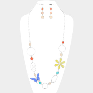 Colored Lucite Butterfly Flower