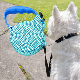 Aqua Bling Retractable Dog Leash