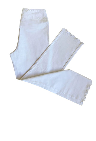 ETHYL WHITE SCALLOP JEANS