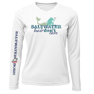 Siesta Key "Saltwater Hair...Don't Care" Long Sleeve UPF 50+ Dry-Fit Shirt