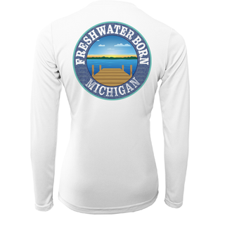Michigan "Life is Better at the Lake" Women's Long Sleeve UPF 50+ Dry-Fit Shirt