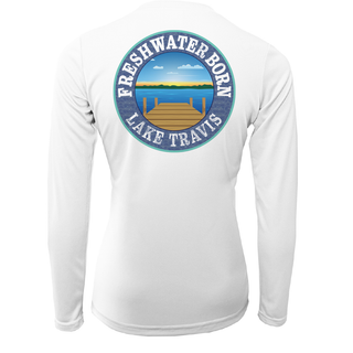 Lake Travis Freshwater Born Texas Flag Women's Long Sleeve UPF 50+ Dry-Fit Shirt