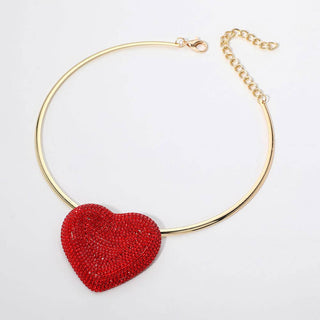 Rhinestone Paved Heart Pendant Necklace Sensibling Corp.