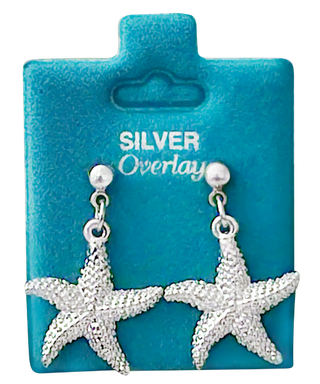 Made in USA Bumpy Starfish Drop Earrings Gold or Silver