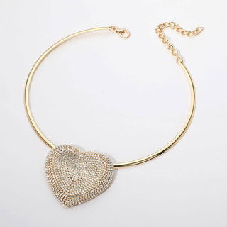 Rhinestone Paved Heart Pendant Necklace Sensibling Corp.