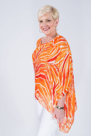 Sofia Botanika Silk Kaftan (BQ201BT) TINA Stephens Italy/Tees By Tina