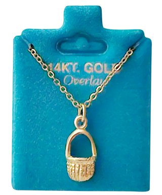 Made In USA Nantucket Basket Necklace Gold or Silver