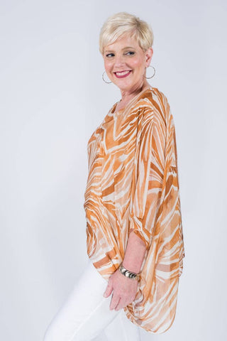 Sofia Botanika Silk Kaftan (BQ201BT) TINA Stephens Italy/Tees By Tina