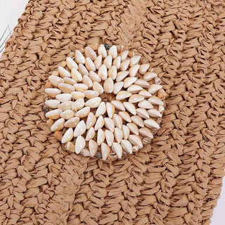 Faux Straw Multi Shell Front Flap Clutch Cathys Place