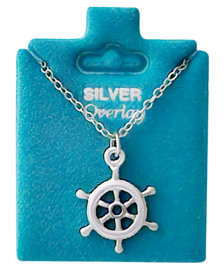 Made In USA Ship Wheel Necklace Available in Gold or Silver