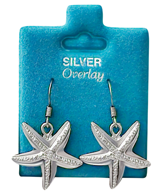 Made In USA Knobby Starfish Dangle Earrings Gold or Silver