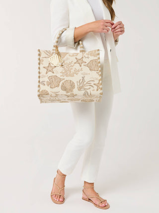 SEASHELL BAG CHARM/KEY RING,IVORY Shiraleah