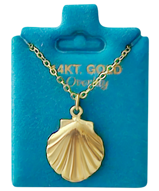 Made In USA Scallop Shell Necklace Gold or Silver