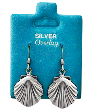 Made In USA Scallop Shell Dangle Earrings Gold or Silver