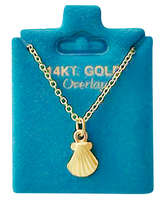 Made In USA Scallop Shell Necklace Gold or Silver