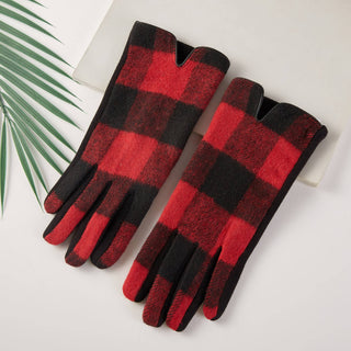Buffalo Check Pattern Cozy Winter Gloves Hana