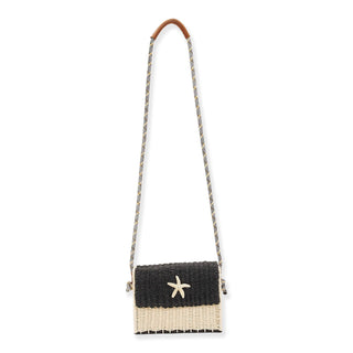 Black, Paper Straw Crossbody | CE6403 A Headwear & Handbag Collections by Sun 'N' Sand